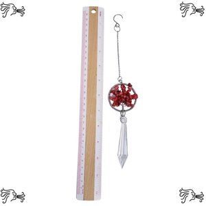 Cinnabar Natural Stone Sun Catcher Crystal Prisms Tree of Life Chakra